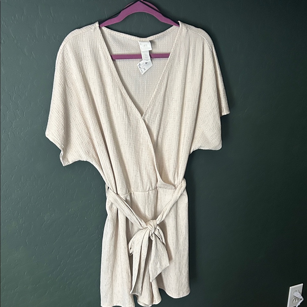 H&M Cream Jumpsuit with Belt